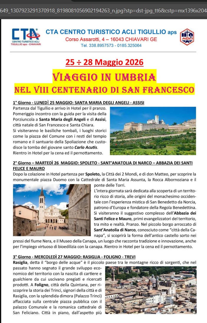 Viaggio In Umbria Nel VIII Centenario Di San Francesco